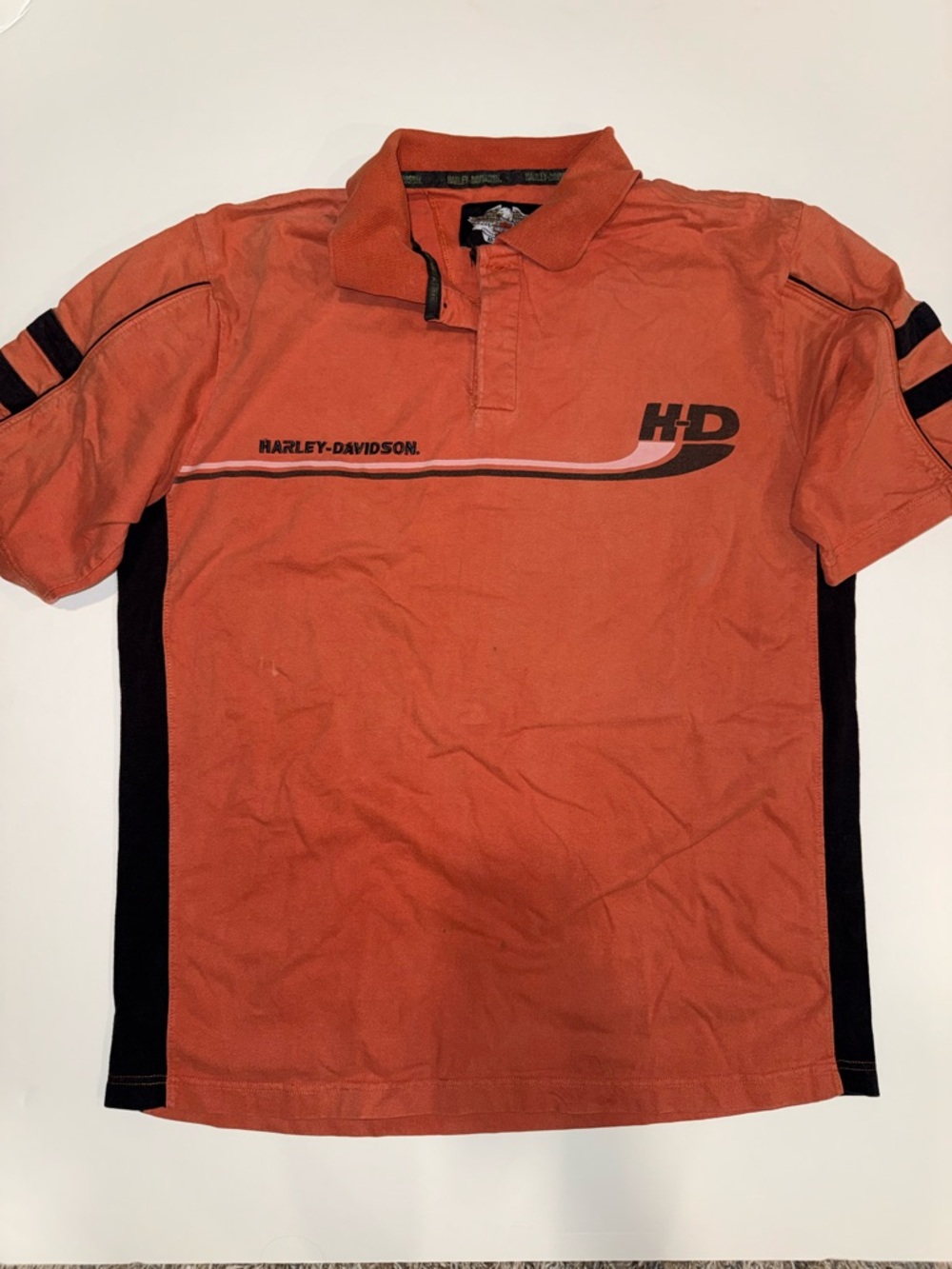 Vintage Harley-Davidson Men's Orange HD Polo Shirt